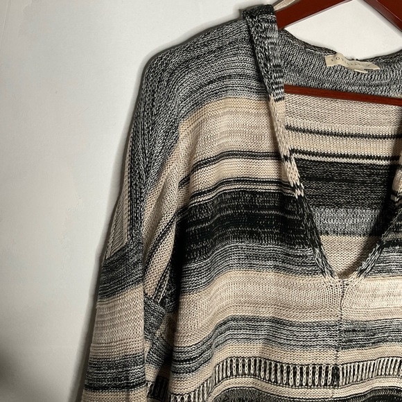 lovestitch Sweaters Lovestitch Baja Multi Stripe Knit Hoodie Ml Poshmark